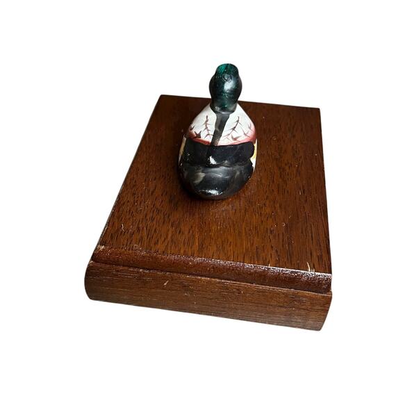 Vtg Price Prod Wood Playing Card Holder Box w/Mallard Duck & 2 Sealed Decks - Picture 3 of 8
